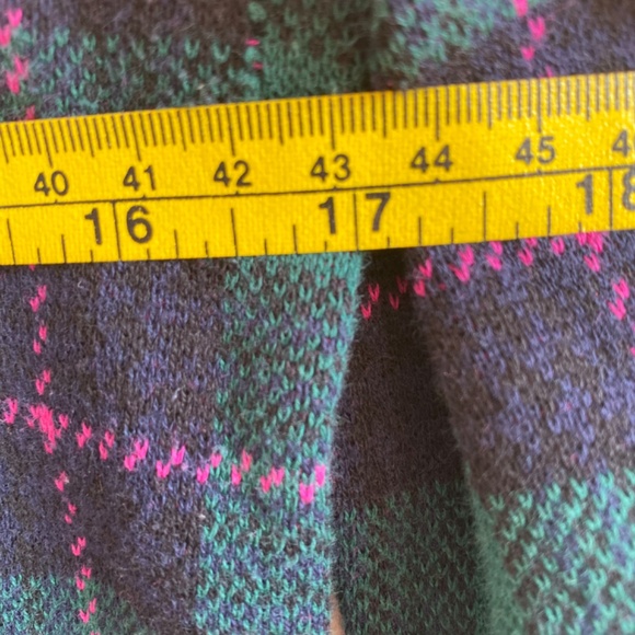 J.Crew Teddie Sweater XS • Cotton Crewneck • Preppy Plaid Green Blue Pink - Picture 8 of 9